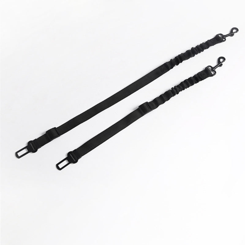 Pet Vehicle Retractable Safety Rope – Adjustable Nylon, Black