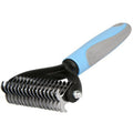 Dual-Sided Dematting Brush for Dogs and Cats, Large, Blue/Pink