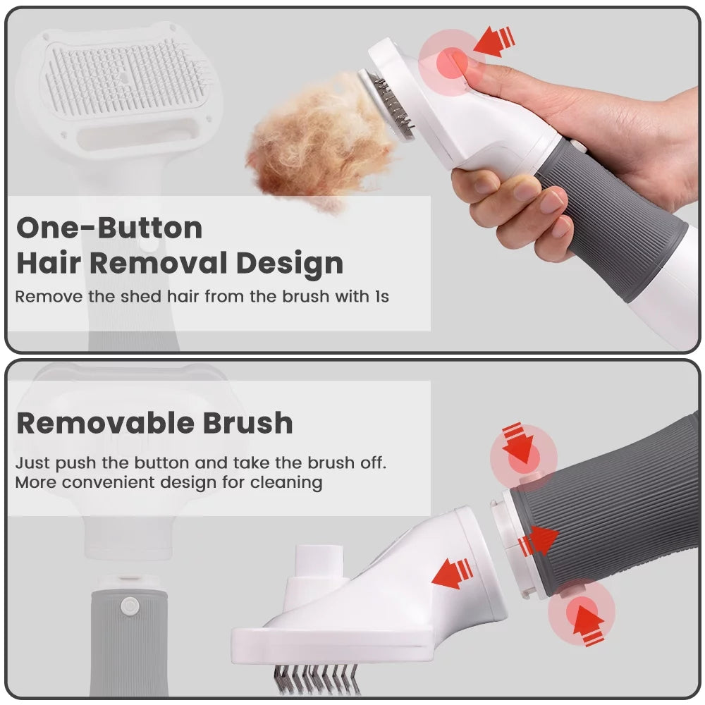 ZUPOX 2-in-1 Pet Hair Dryer and Brush for Dogs and Cats