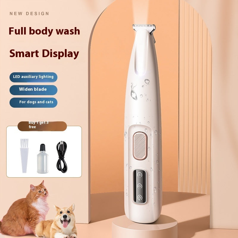 Dog Paw Trimmer with LED Light and Smart Display, White
