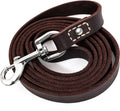 6-Foot Latigo Leather Dog Leash with Double Stitching