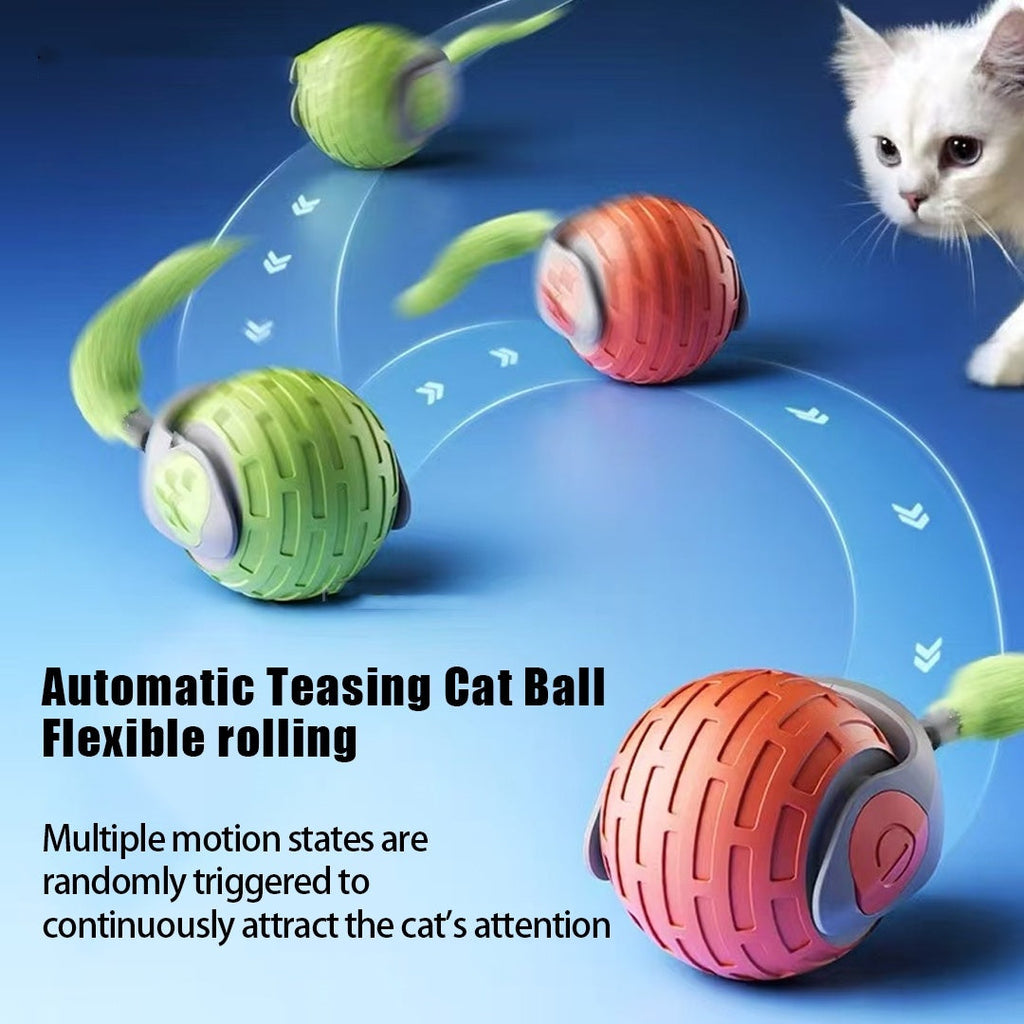 Intelligent Rolling Cat Toy Ball with Food-Grade ABS and Silicone