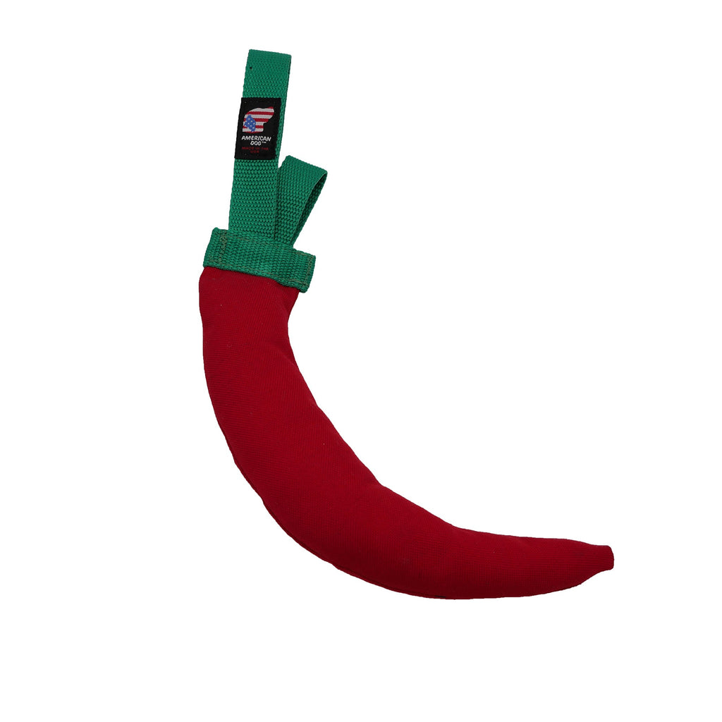 Chili Peppers Fetch & Tug Dog Toy – 1000D Nylon, Squeaky, 3 Sizes