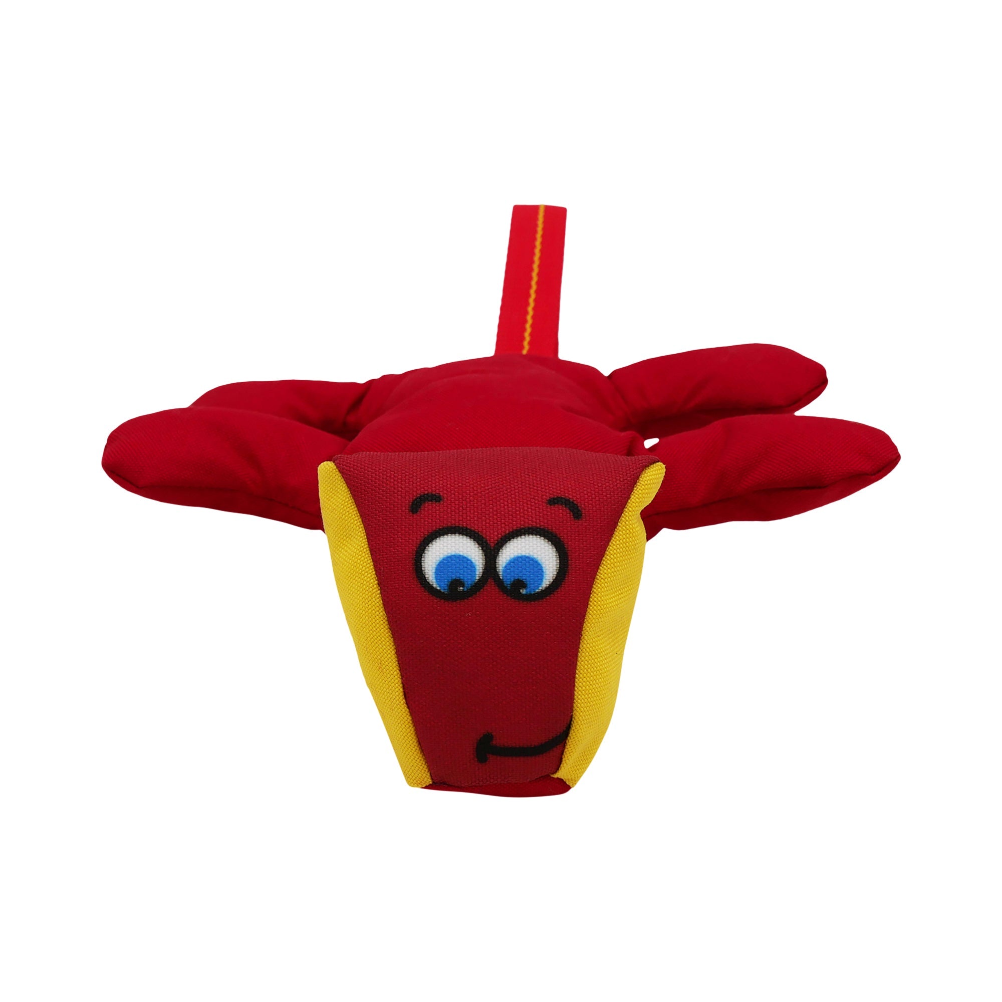 Diggity Dog Squeaky Tug Toy – Durable 1000D Nylon, Red & Yellow