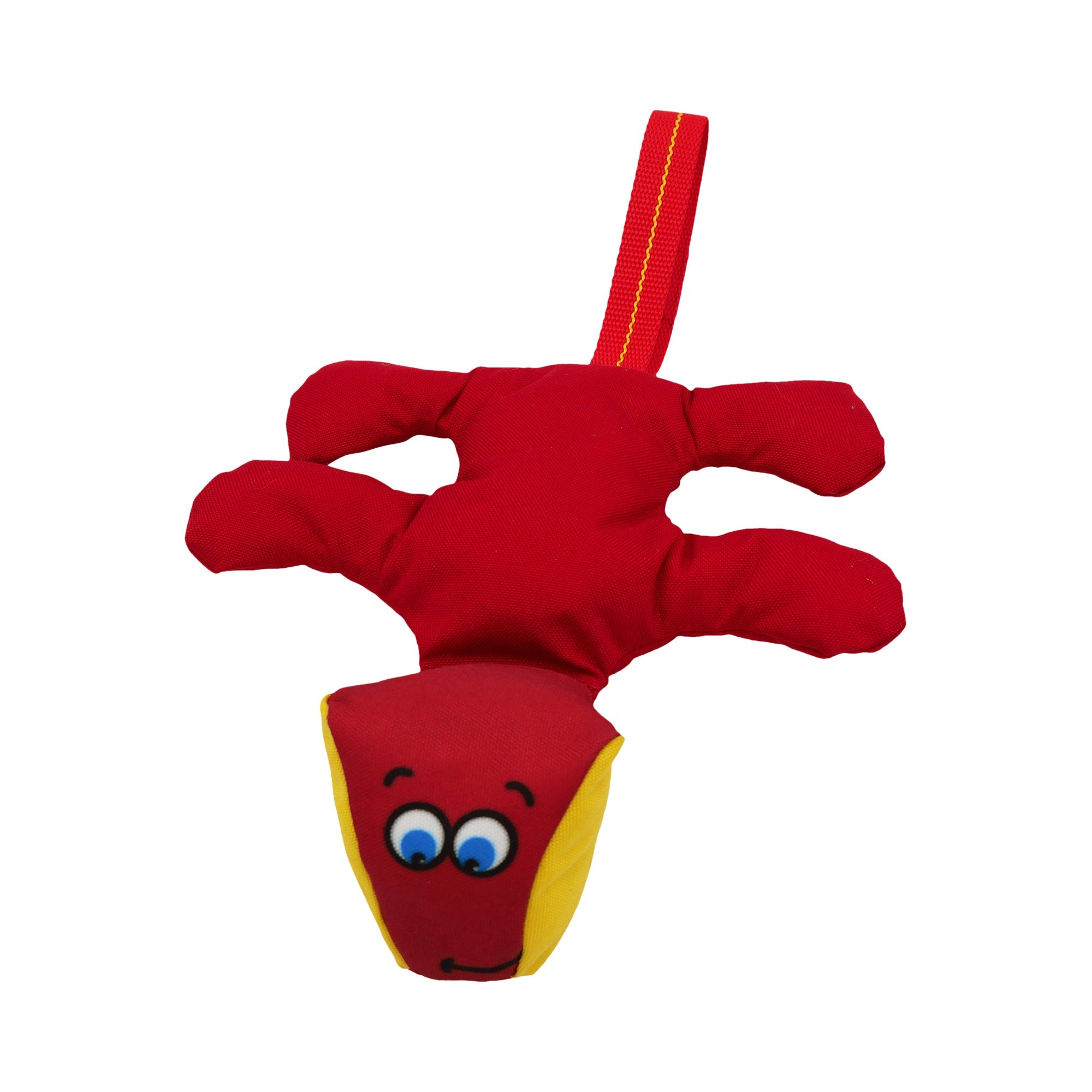 Diggity Dog Squeaky Tug Toy – Durable 1000D Nylon, Red & Yellow