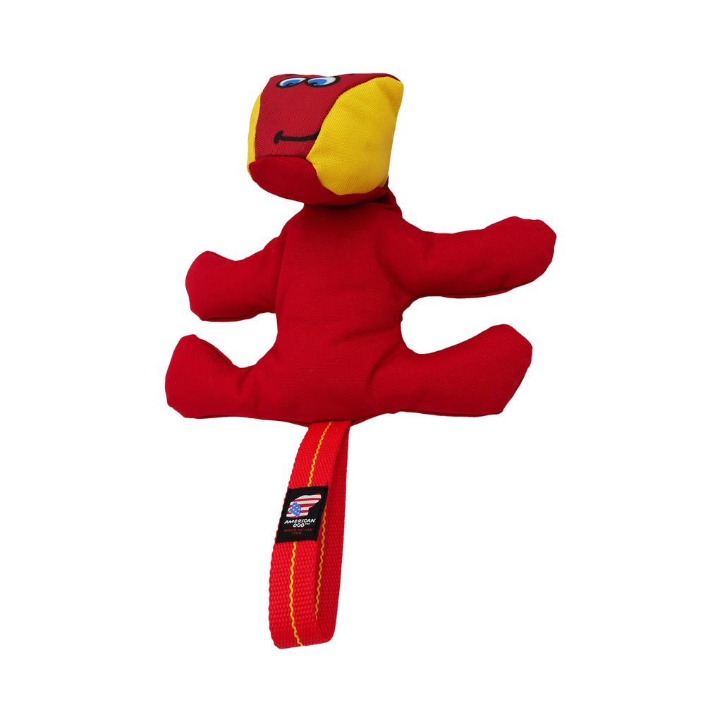 Diggity Dog Squeaky Tug Toy – Durable 1000D Nylon, Red & Yellow