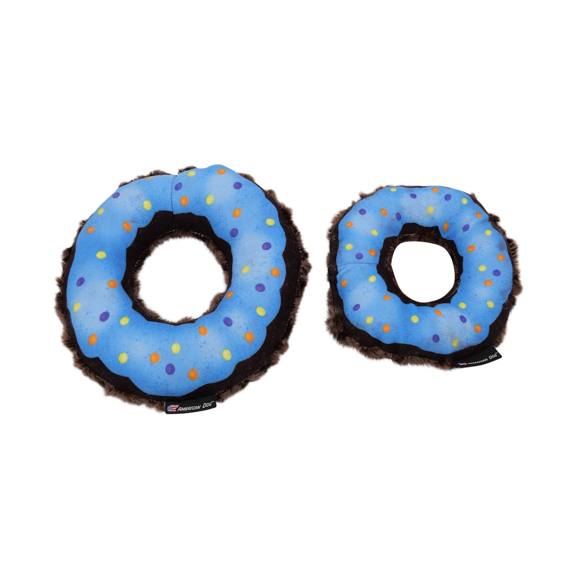Nuggle Donut Plush Dog Toy – Soft Minky Fleece, Squeaks and Floats