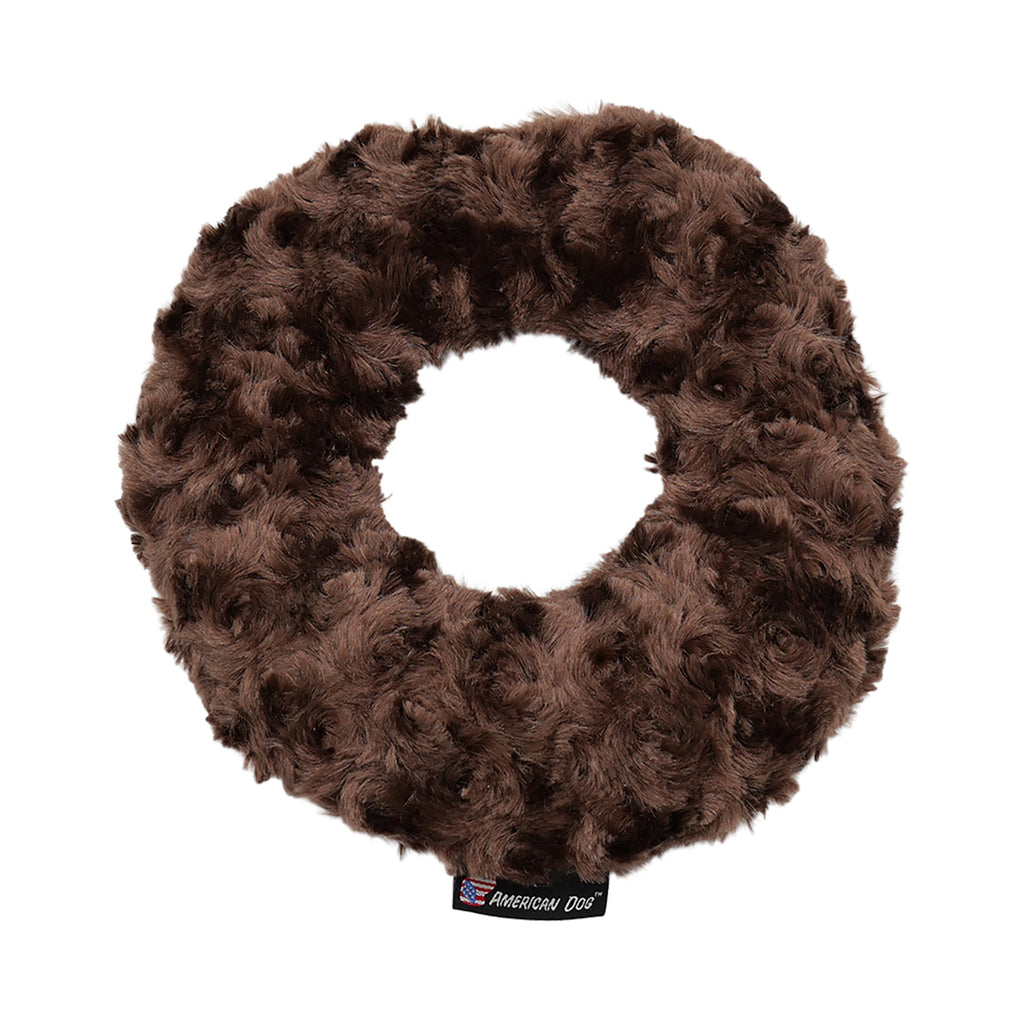 Nuggle Donut Plush Dog Toy – Soft Minky Fleece, Squeaks and Floats