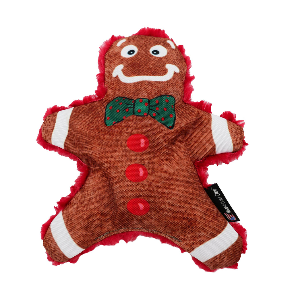 Gingy Gingerbread Man Christmas Dog Toy – 11" Nylon & Fleece