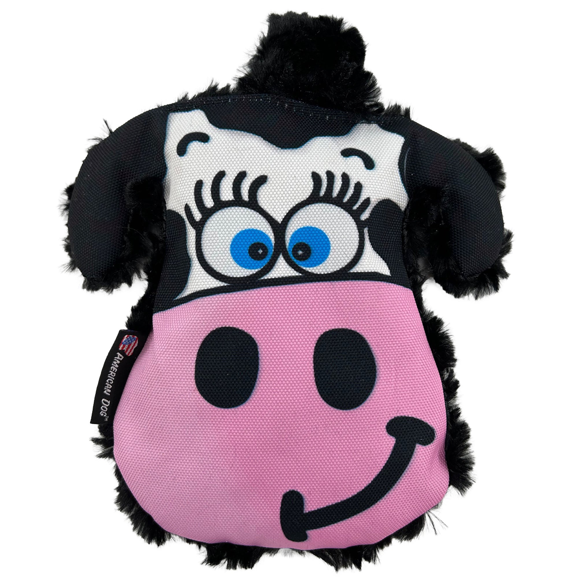 Moo-Ria the Cow Squeaker-Free Crinkle Dog Toy, 7" x 7"
