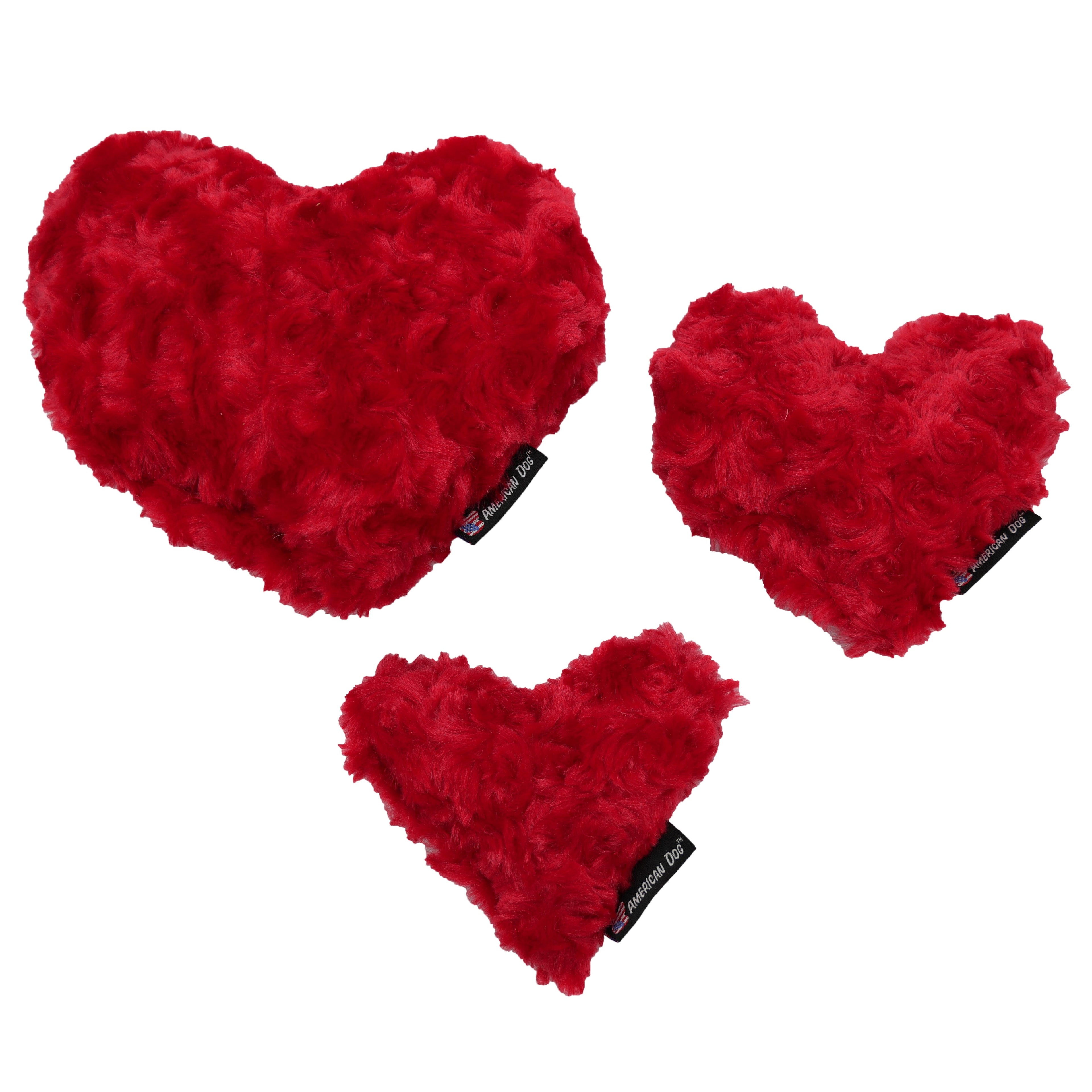 Nuggle Hearts Plush Minky Fleece Dog Toy with Squeaker