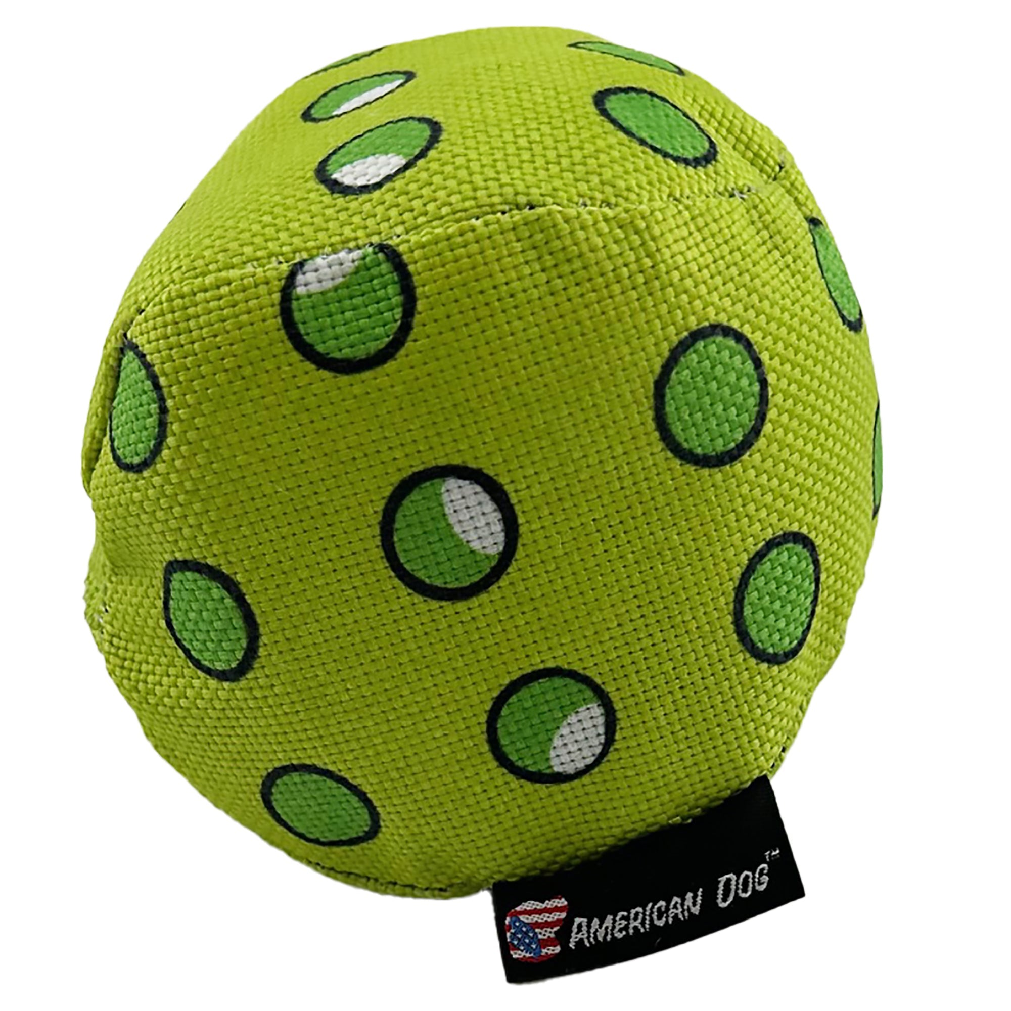Pickle Ball Dog Toy, 4" Squeaky Fetch Ball, Green or Orange