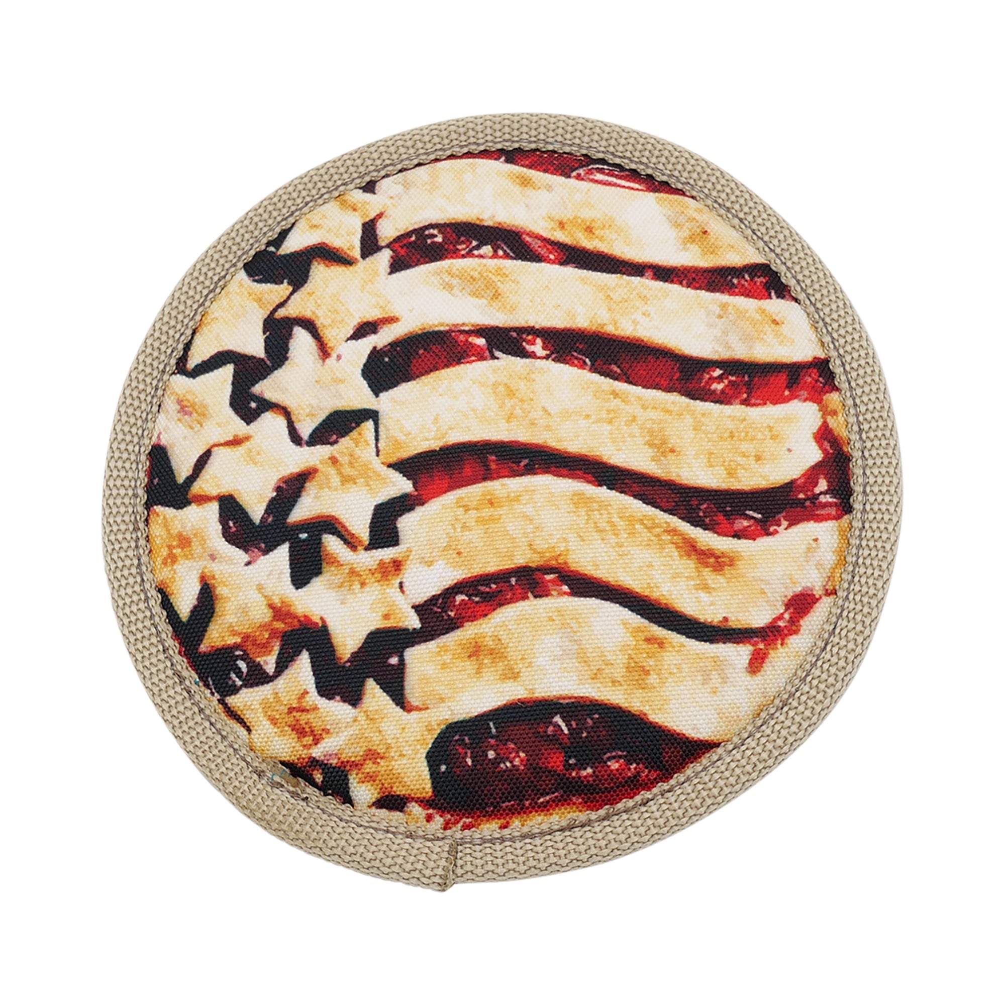 American Pie Flyer 8" Dog Flying Disc – Durable Nylon, Floats & Squeaks