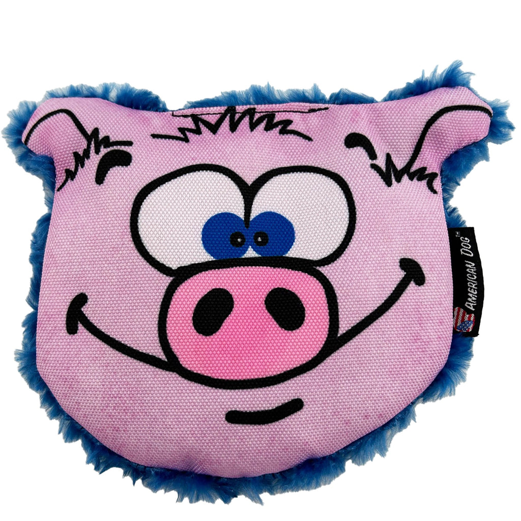 Pokey the Pig Flat Crinkly Dog Toy – 1000D Nylon & Minky Fleece