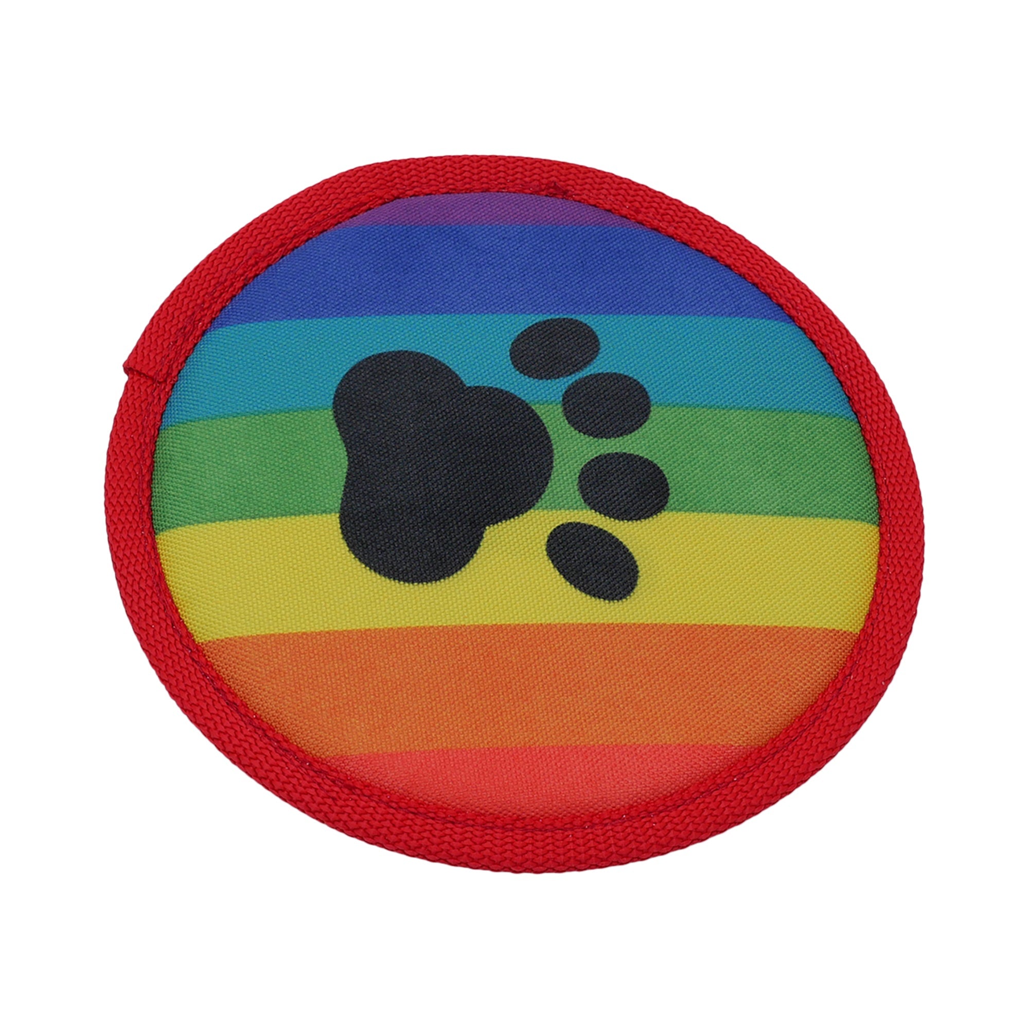 Rainbow Flyer Dog Fetch Disc – 8" Durable Nylon, Floats & Squeaks