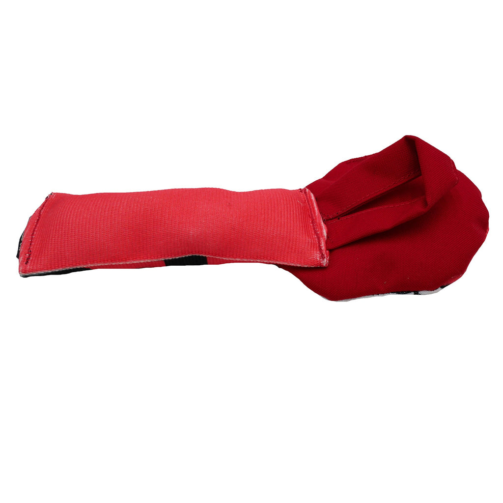 Fire Hose Santa Dog Toy with Crinkle and Squeak, 12.5"