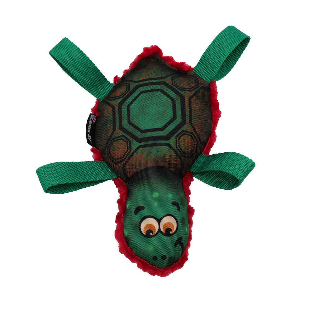 Tommy Turtle Dog Fetch Toy – Squeak, Crinkle & Float, Green or Red