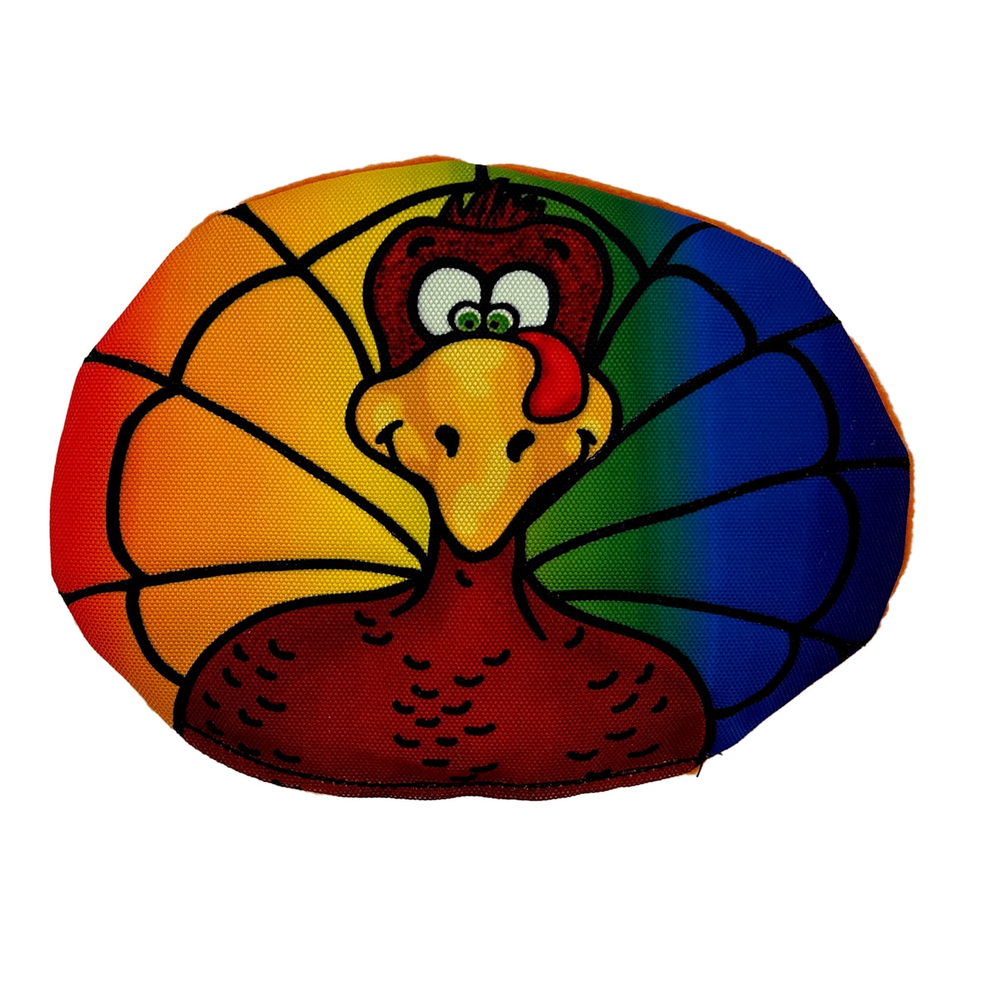 Rainbow Turkleton Thanksgiving Dog Toy – Durable Squeaky Fetch Toy