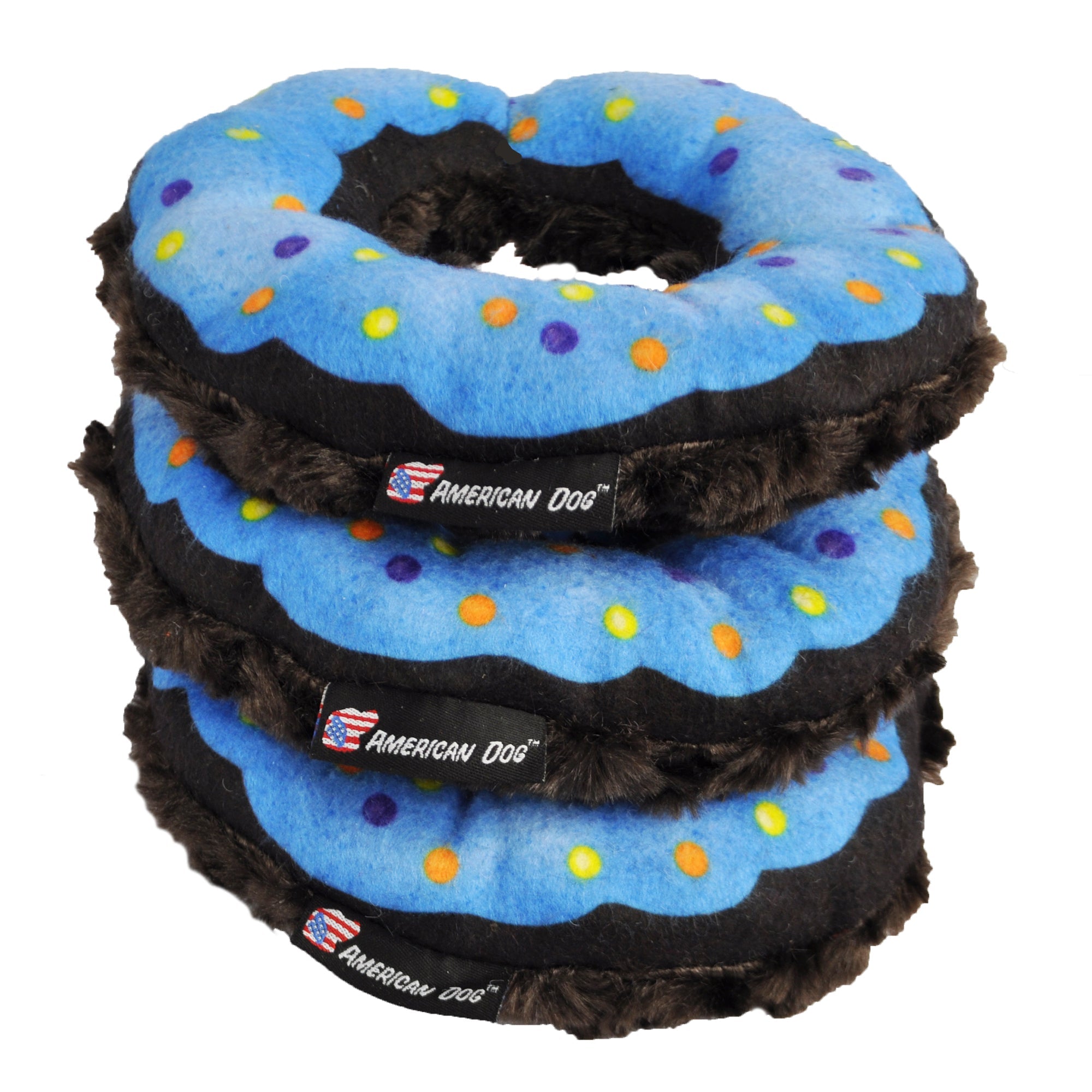 Nuggle Donut Plush Dog Toy – Soft Minky Fleece, Squeaks and Floats