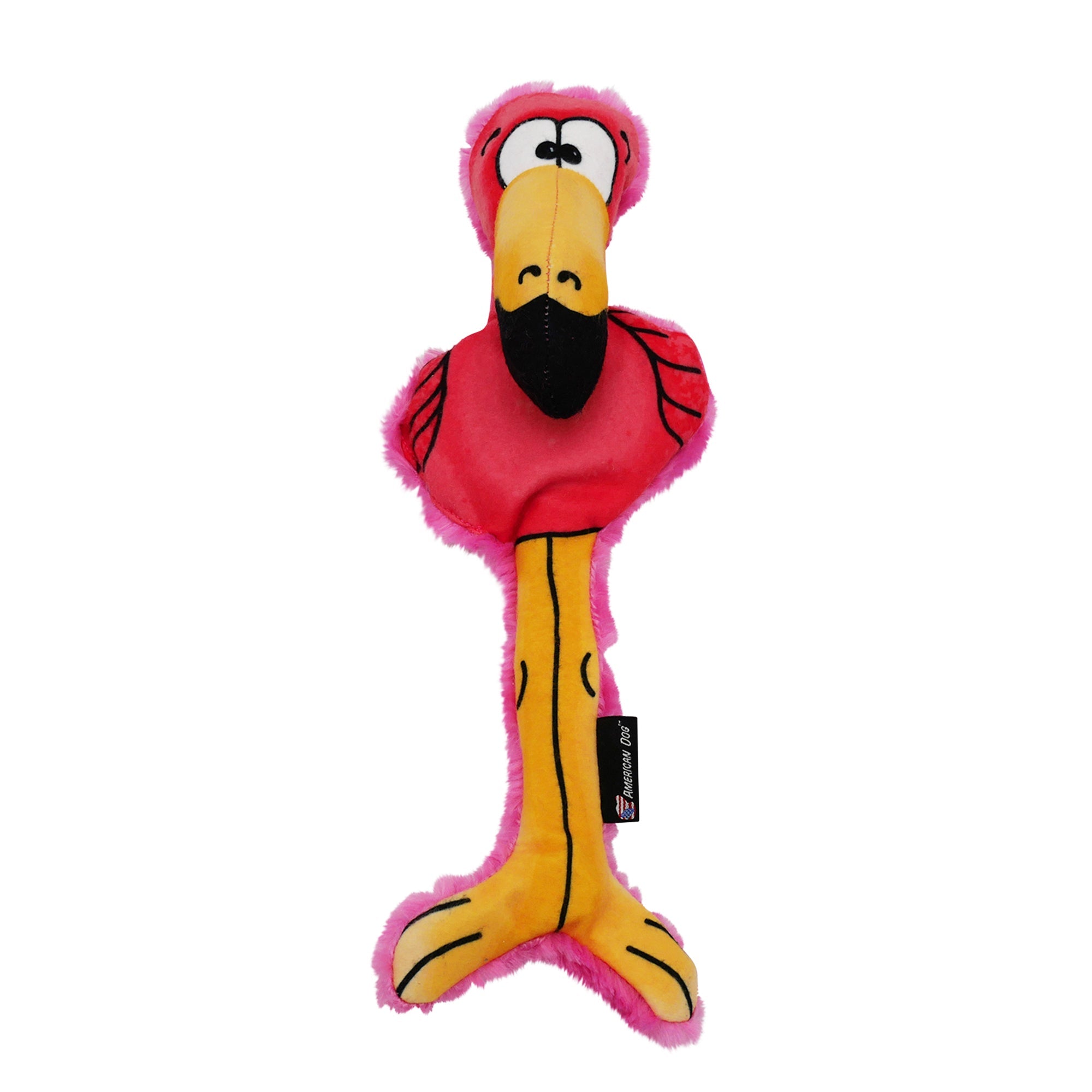 Flora the Flamingo Plush Dog Toy – Soft Minky Fleece, 17"
