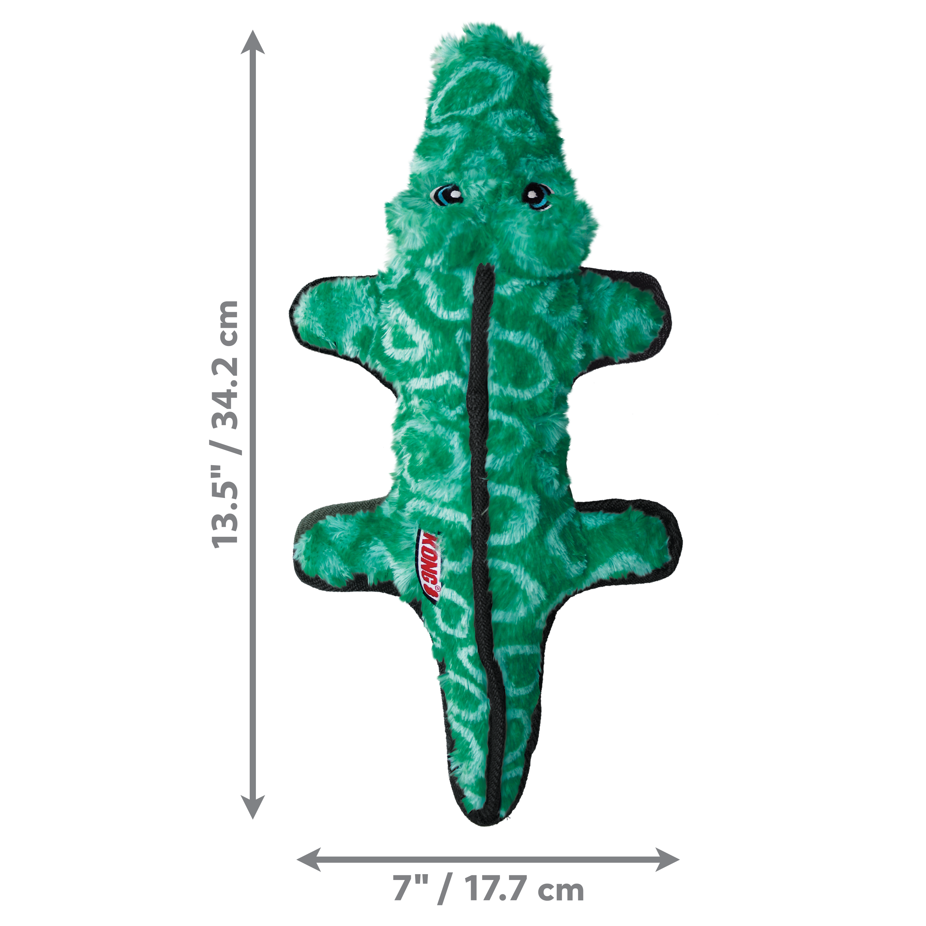 KONG Ballistic Alligator Durable Plush Dog Toy with Squeaker