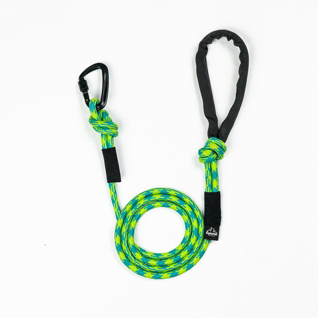 Kernmantle Climbing Rope Dog Leash with Soft Handle – Lime & Emerald