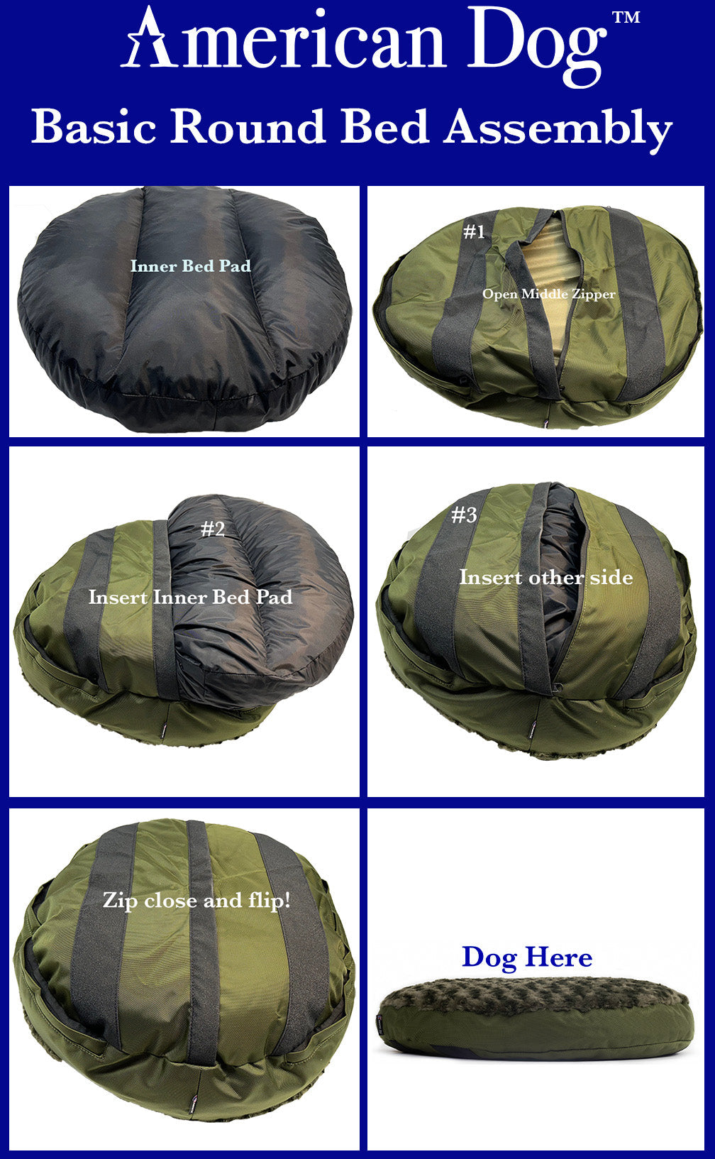 Furvana Round Orthopedic Dog Bed with Minky Fleece Cover