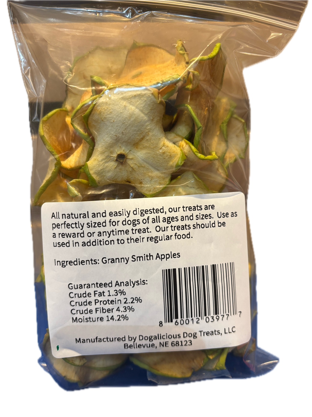 Dehydrated Apple Chips Pet Treats, 2.8 oz Bag