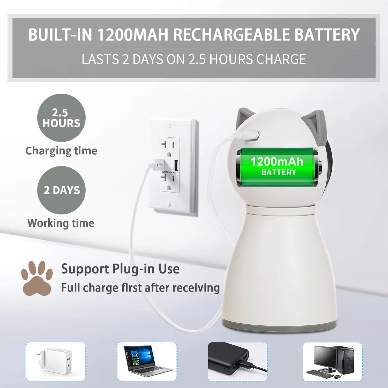 Automatic Cat Laser Toy, Motion-Activated, Rechargeable, 4th Gen