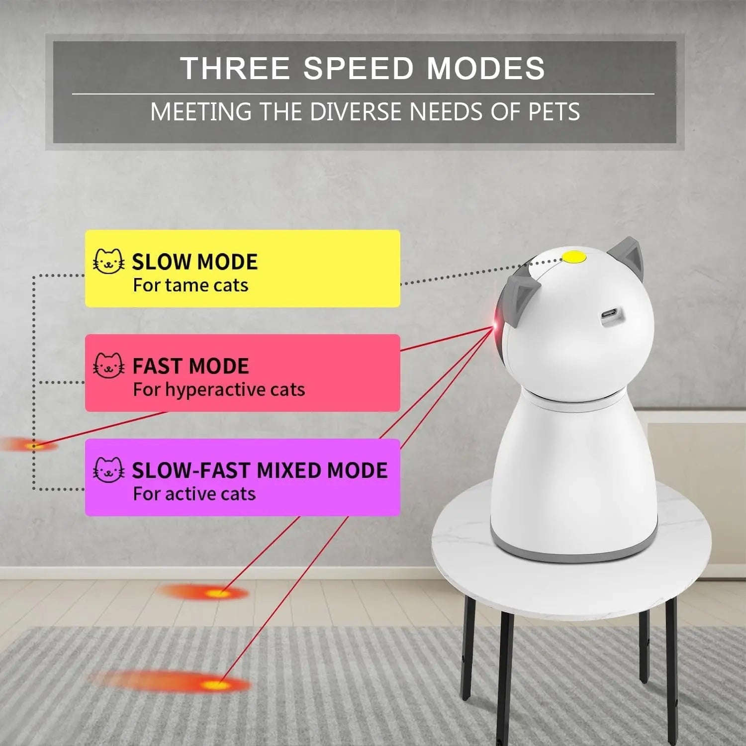 Automatic Cat Laser Toy, Motion-Activated, Rechargeable, 4th Gen
