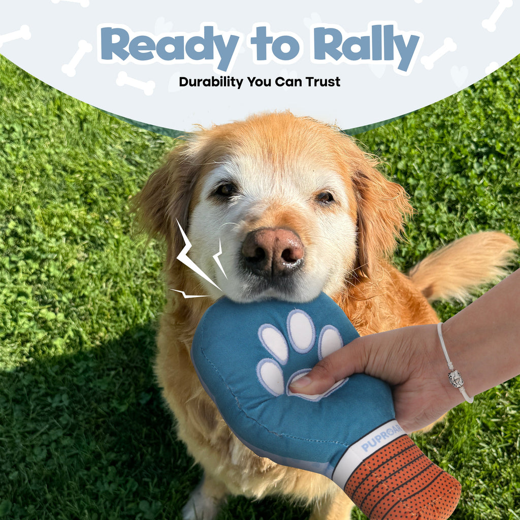 PUPROAR Pickleball Paddle Dog Toy with Squeaker and Crinkle