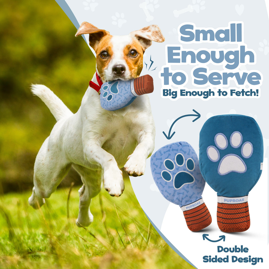 PUPROAR Pickleball Paddle Dog Toy with Squeaker and Crinkle