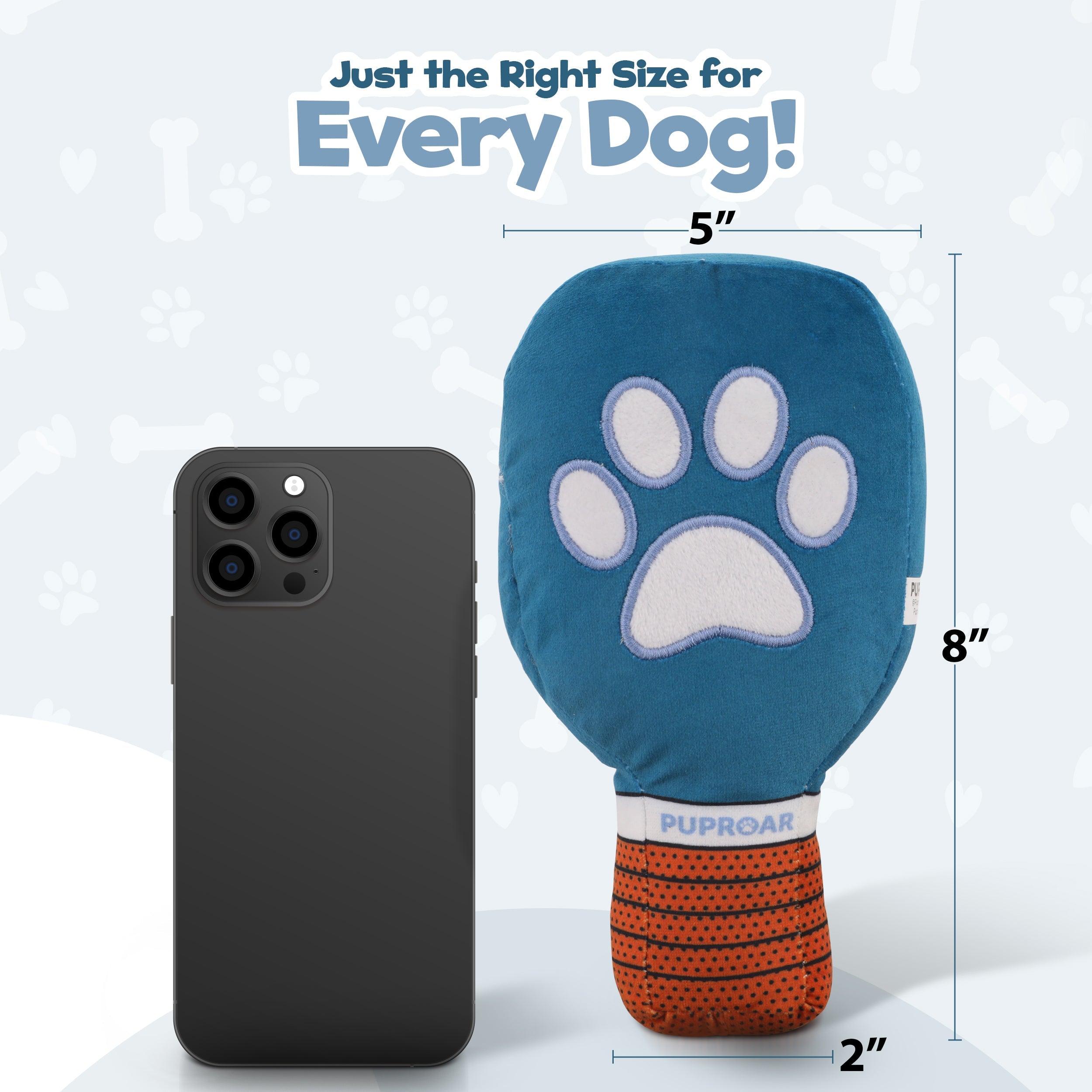 PUPROAR Pickleball Paddle Dog Toy with Squeaker and Crinkle
