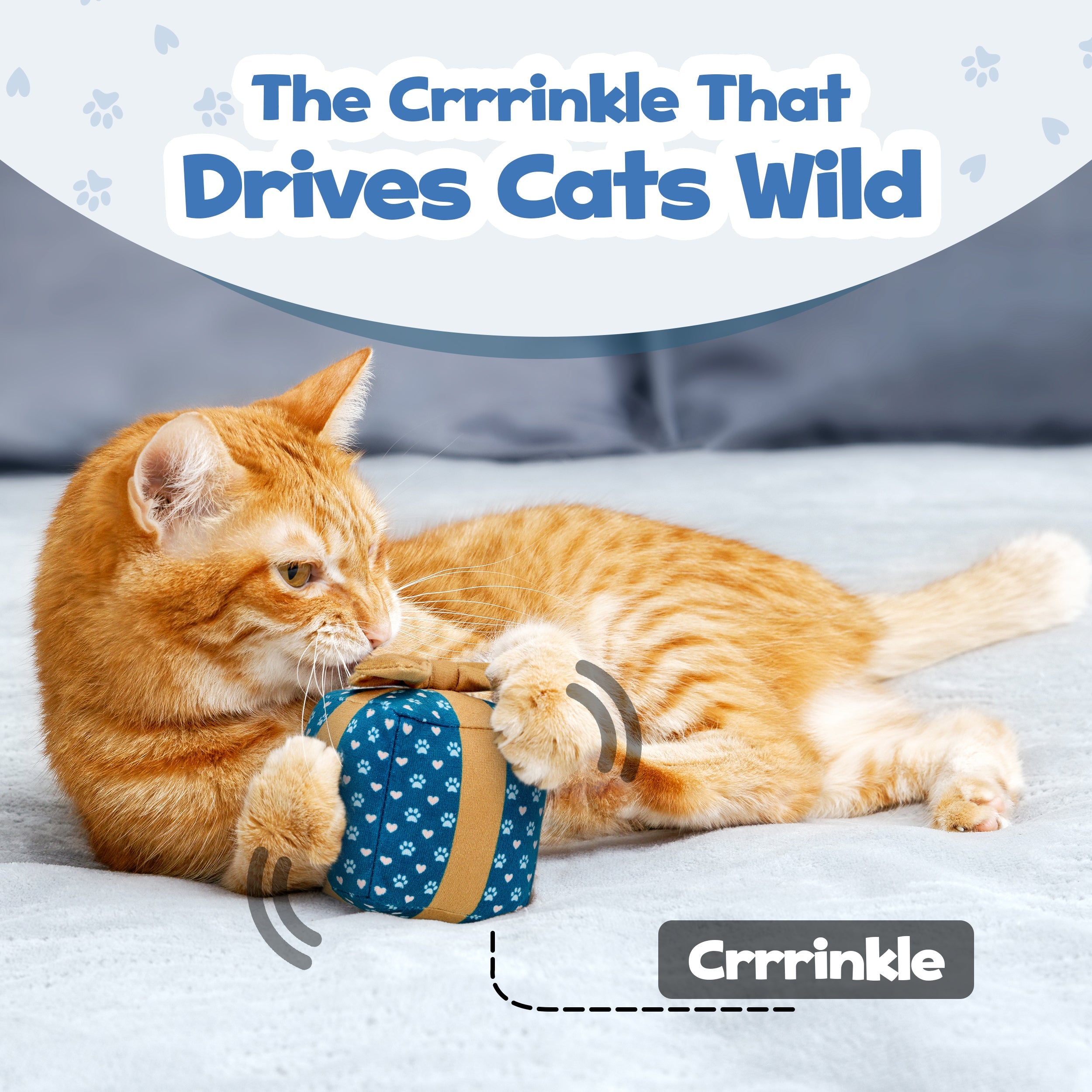 PUPROAR Gift Box Cat Toy with Catnip and Crinkle Paper