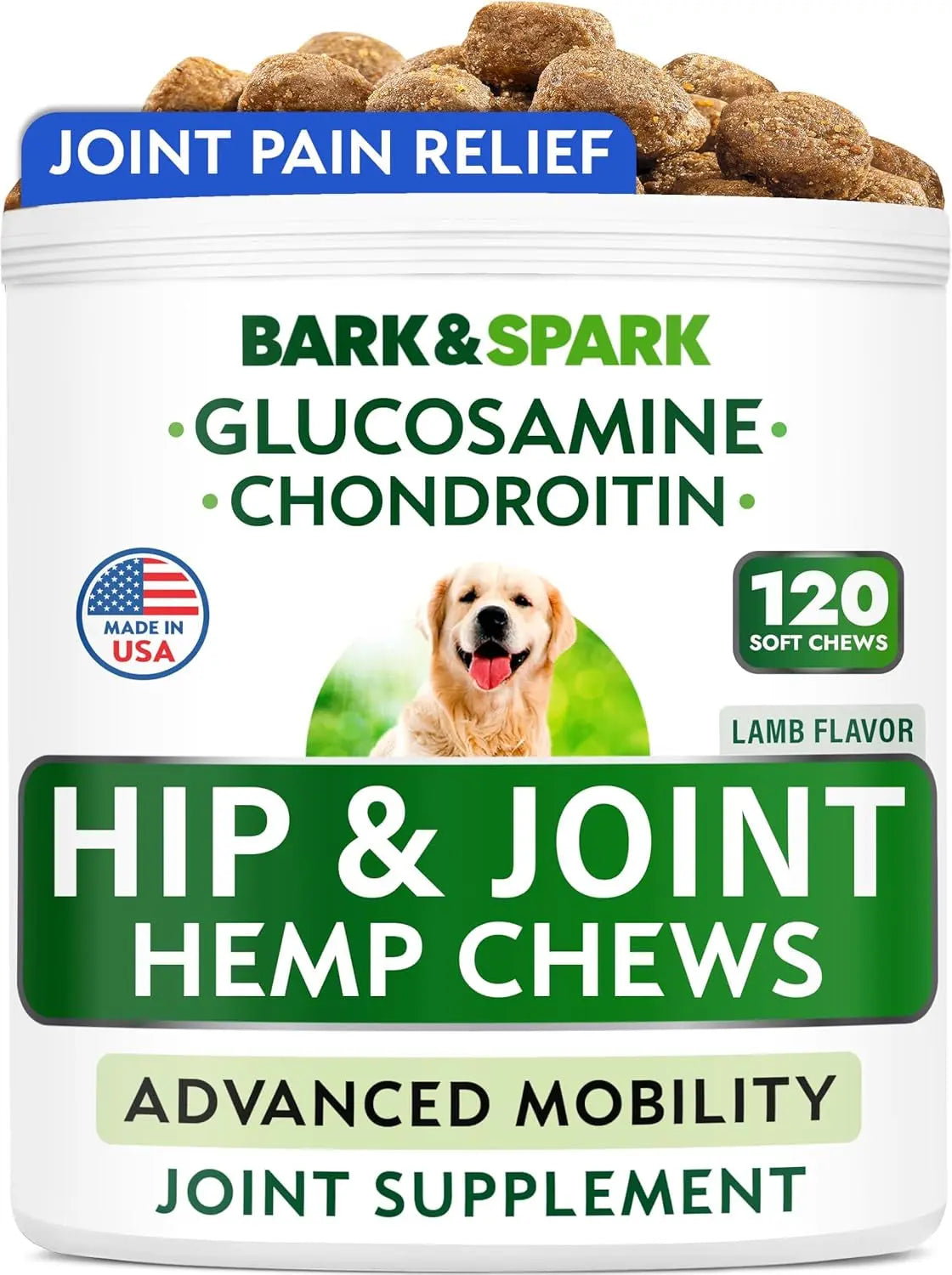 BARK&SPARK Glucosamine Joint Supplement for Dogs – Liquid or Chews