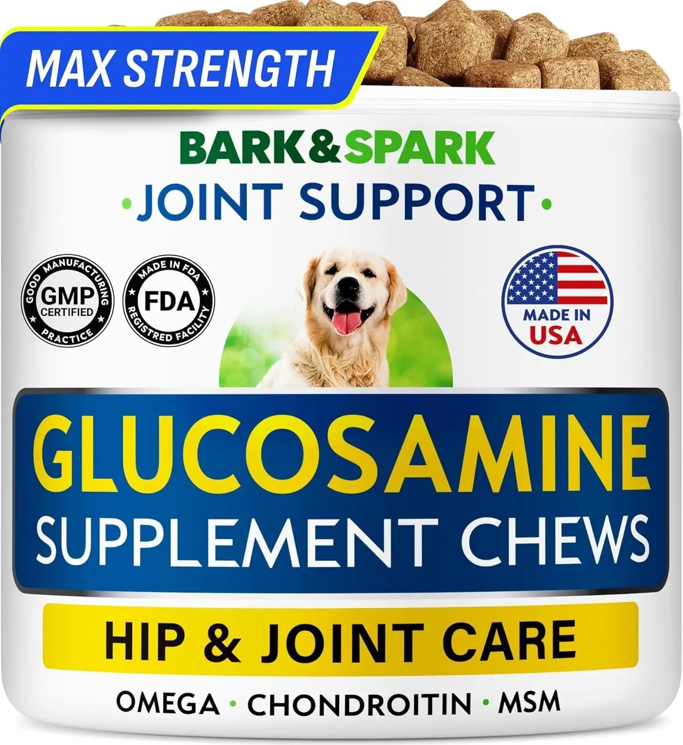 BARK&SPARK Glucosamine Joint Supplement for Dogs – Liquid or Chews