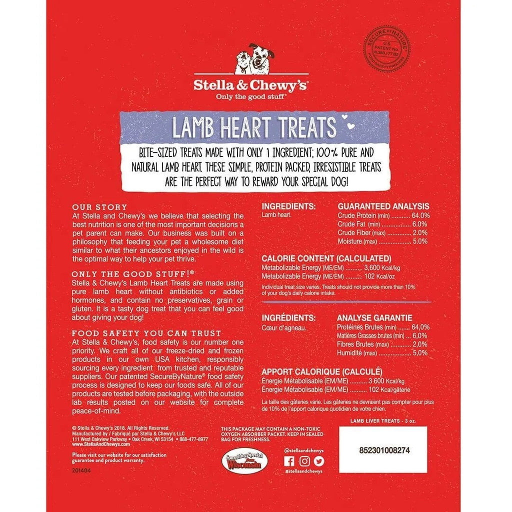 Lamb Heart Single-Ingredient Pet Treats for Dogs and Cats