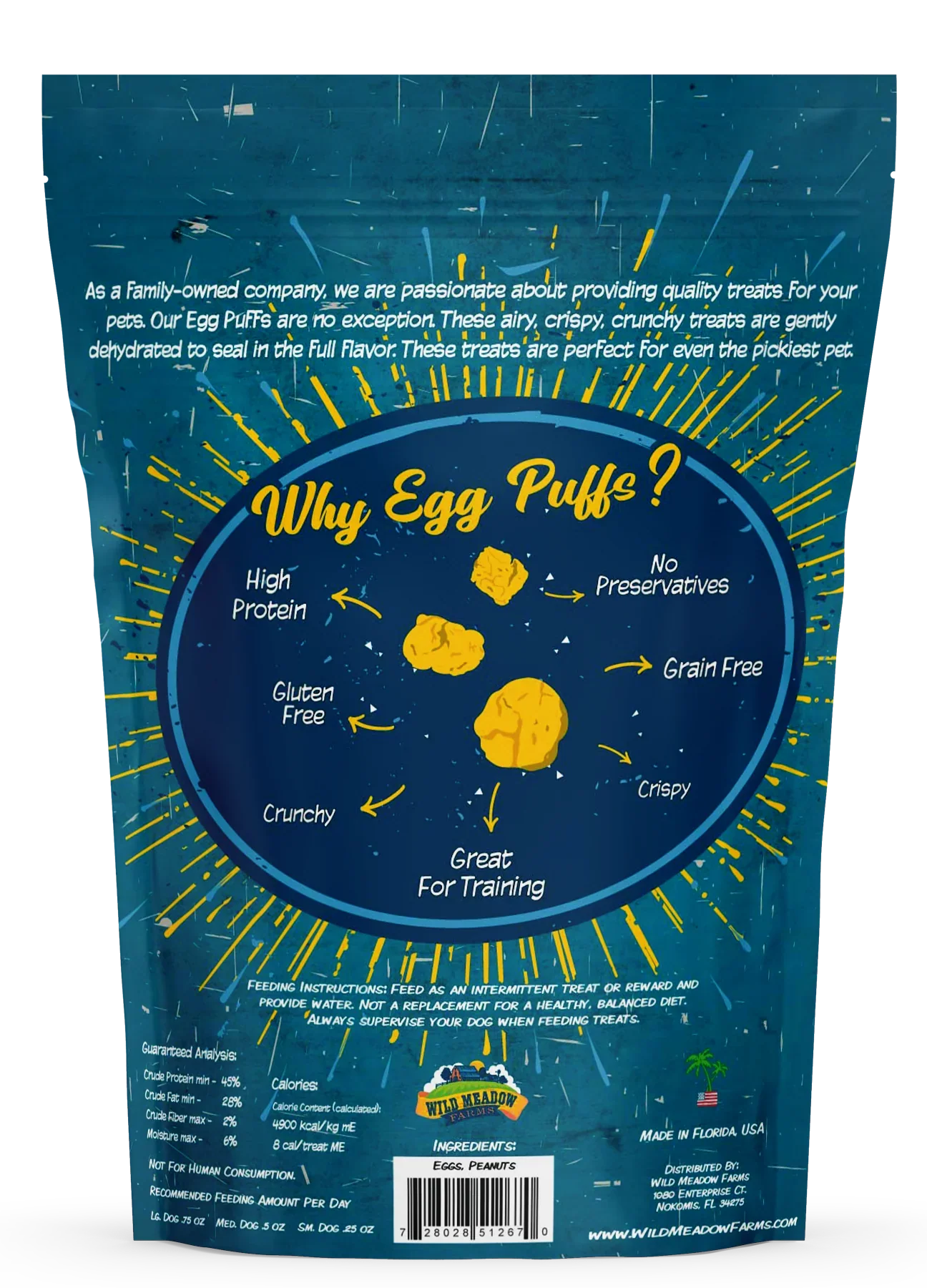 Egg Puffs Dog and Cat Treats with Peanut Butter, 2 oz