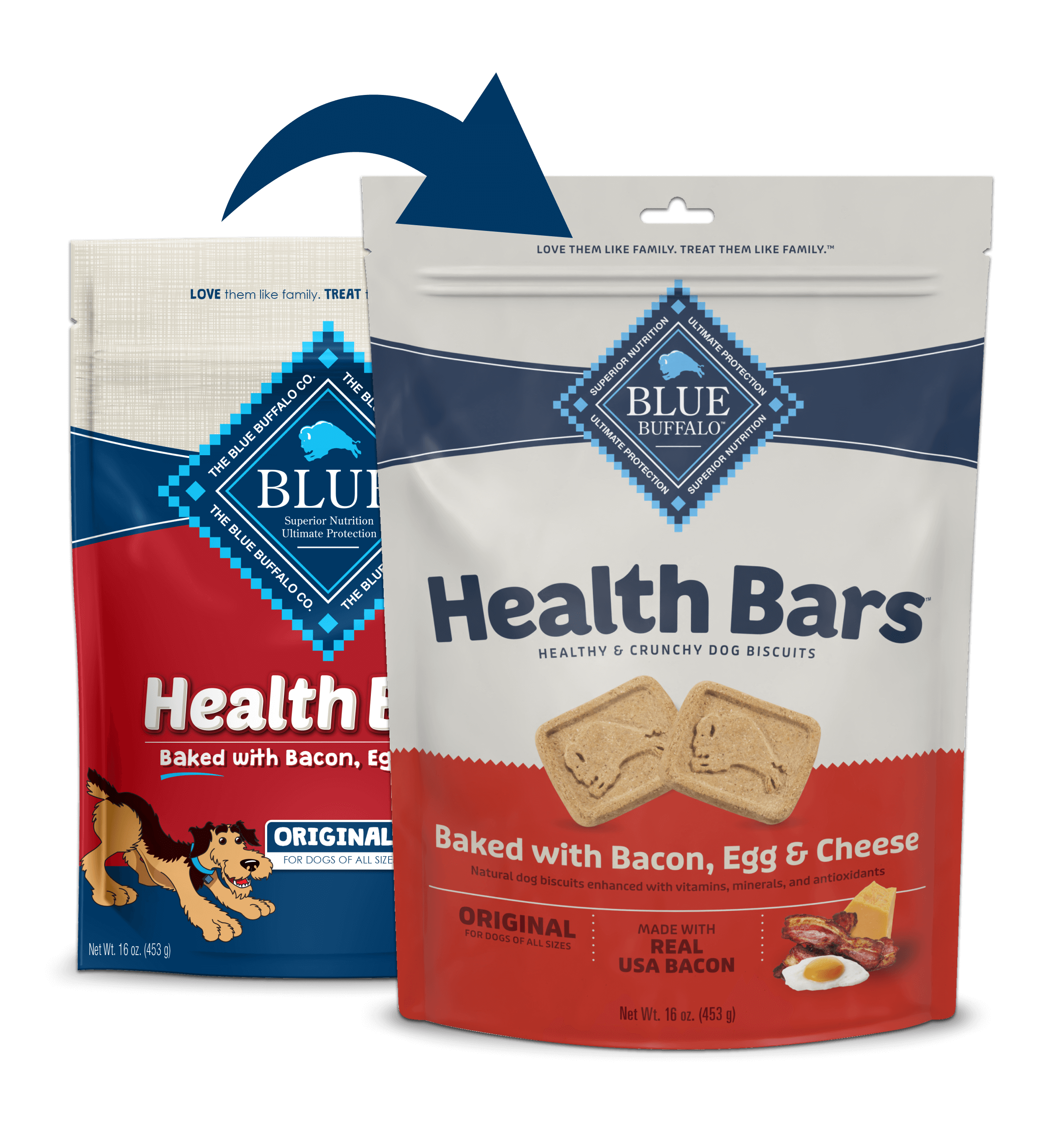 BLUE Health Bars Dog Treats with Bacon, Egg & Cheese