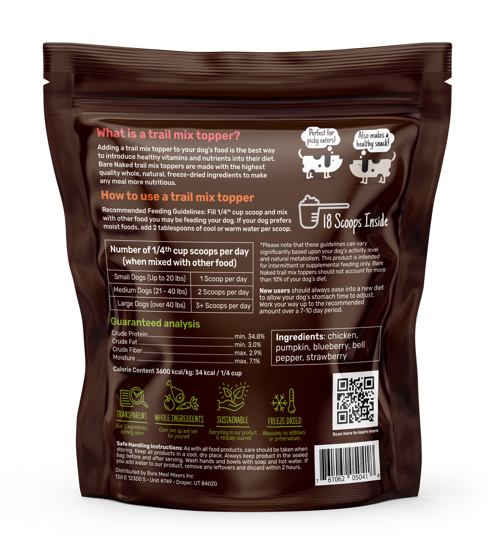 Chicken Trail Mix Topper for Dogs – Freeze-Dried, 5 Ingredients