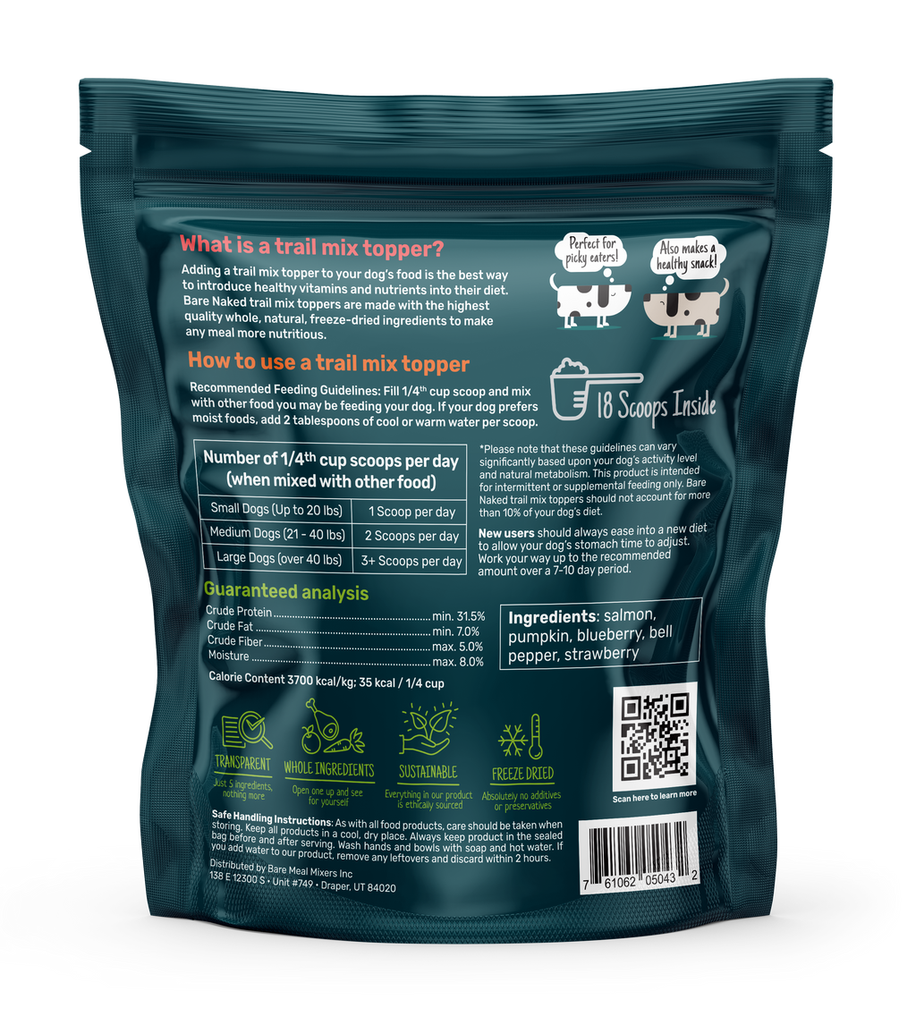 Salmon Trail Mix Freeze-Dried Dog Food Topper, 5 Ingredients