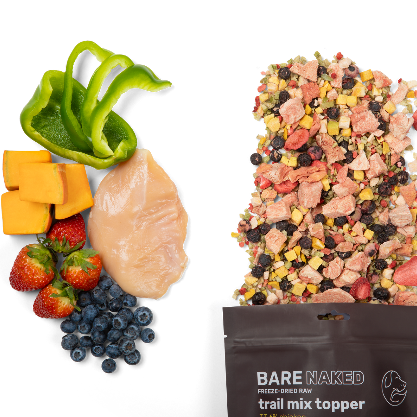 Chicken Trail Mix Topper for Dogs – Freeze-Dried, 5 Ingredients