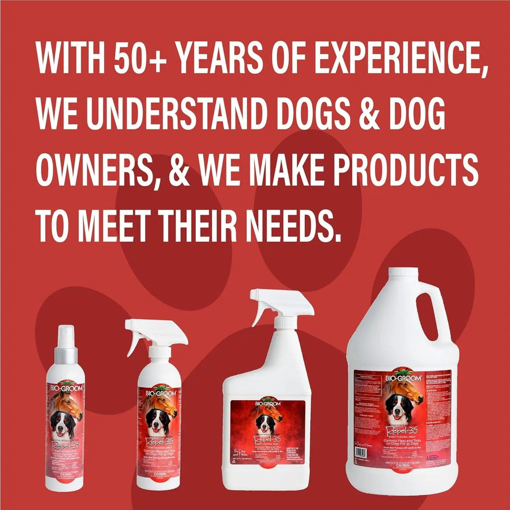 Bio-Groom Flea & Tick Shampoo and Repel 35 Spray Set for Pets