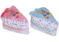 Birthday Cake Slice Dog Toy with Crinkle and Squeaker