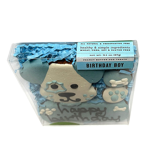 Birthday Boy Dog Treat Box – Peanut Butter, Wheat-Free, 4 Treats