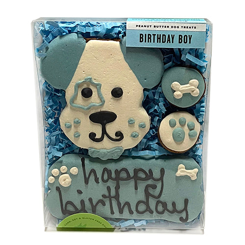 Birthday Boy Dog Treat Box – Peanut Butter, Wheat-Free, 4 Treats