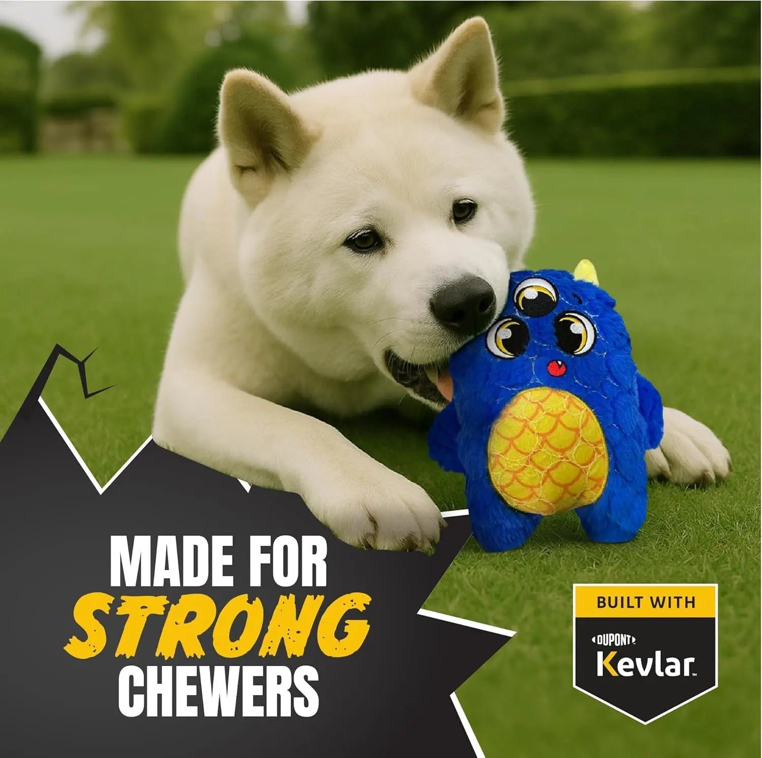 Bite Force Kevlar Dog Toy with Squeaker – Monster Design