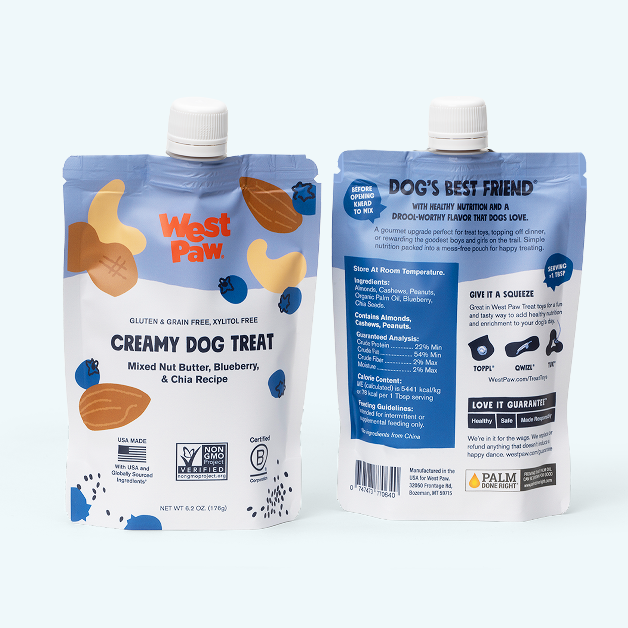 Creamy Nut and Blueberry Dog Treat Spread