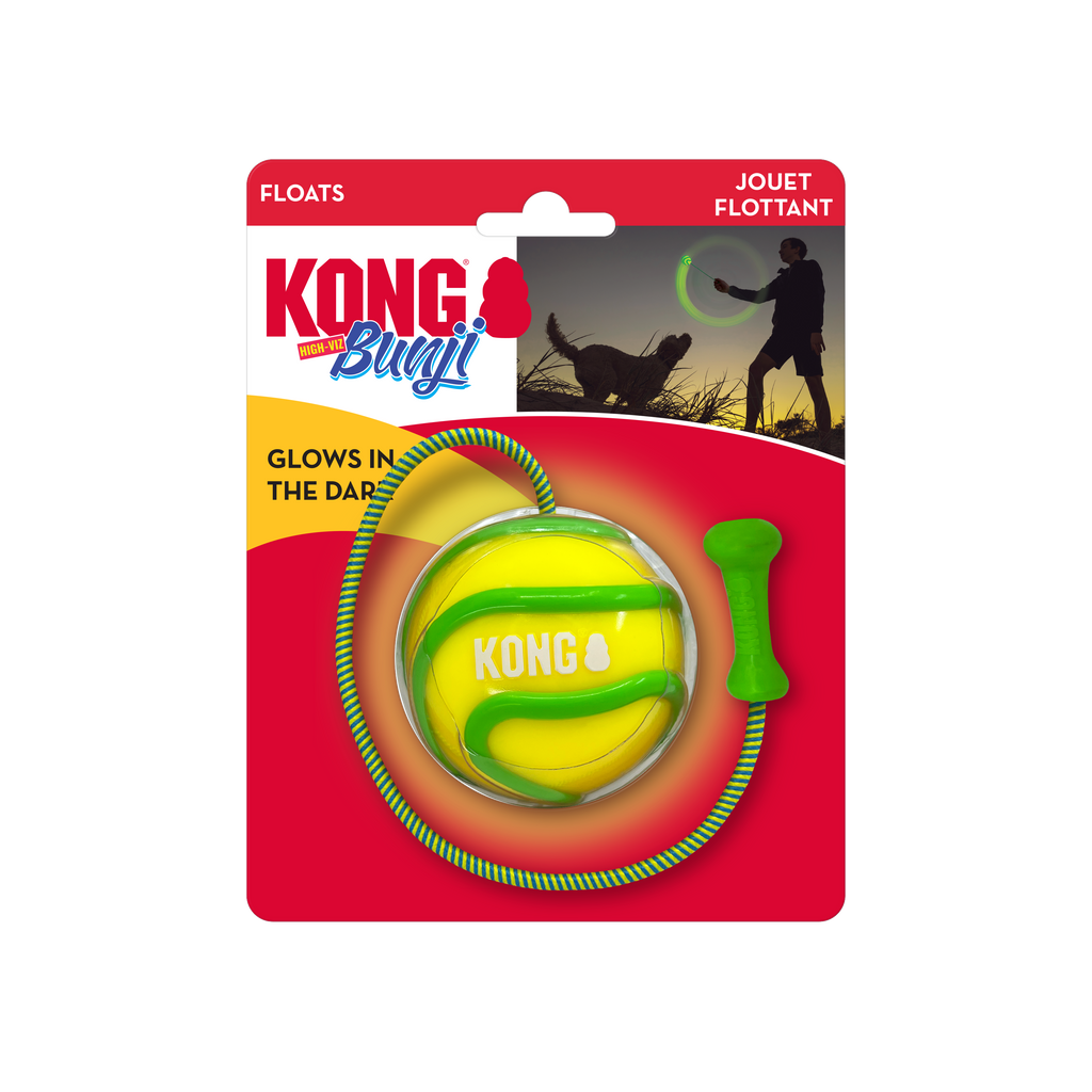 KONG Bunji High-Viz Ball with Bungee Launcher for Dogs