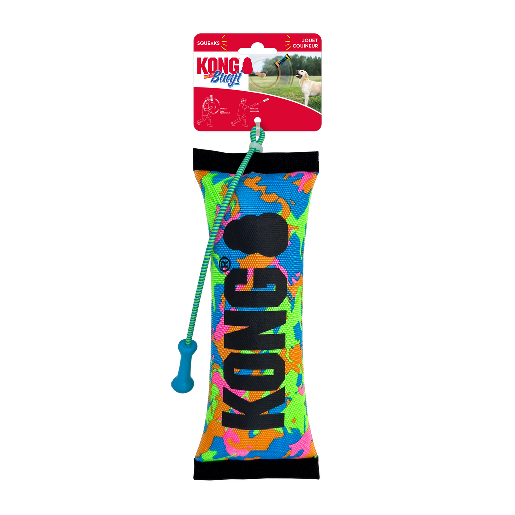 KONG Bunji High-Viz Bumper Dog Fetch Toy with Squeaker